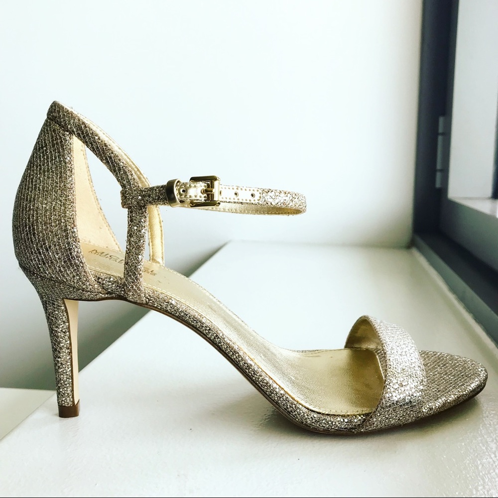 MICHAEL Micheal Kors Gold Glitter Heels